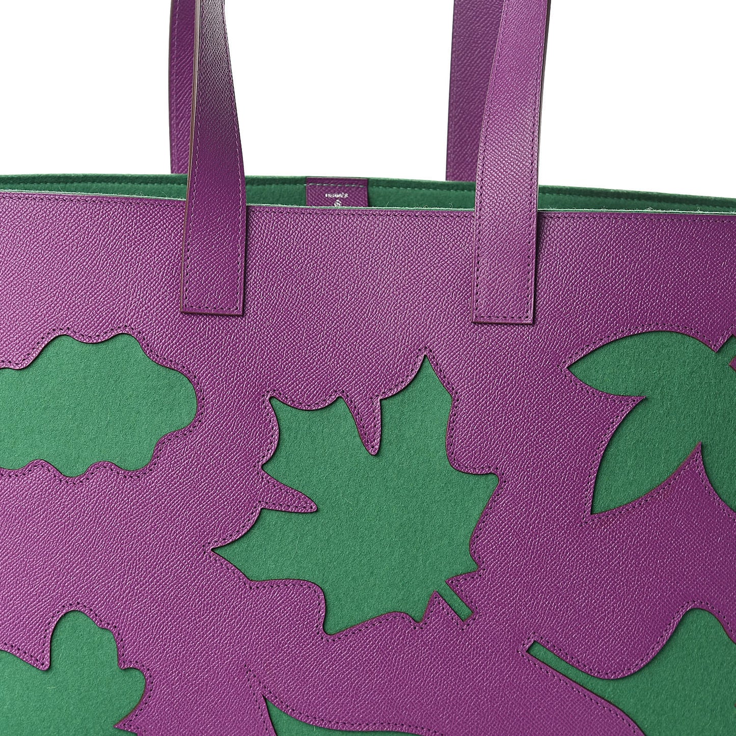 Epsom Felt Leaf Bag Purple Green