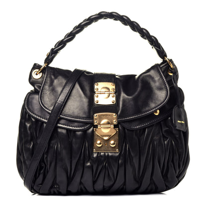 Miu Miu Nappa Matelasse Coffer Hobo Black 1 of 9