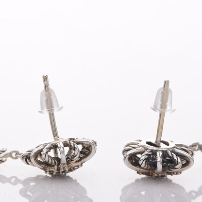 David Yurman Sterling Silver Diamond Starburst Chandelier Earrings 8 of 12