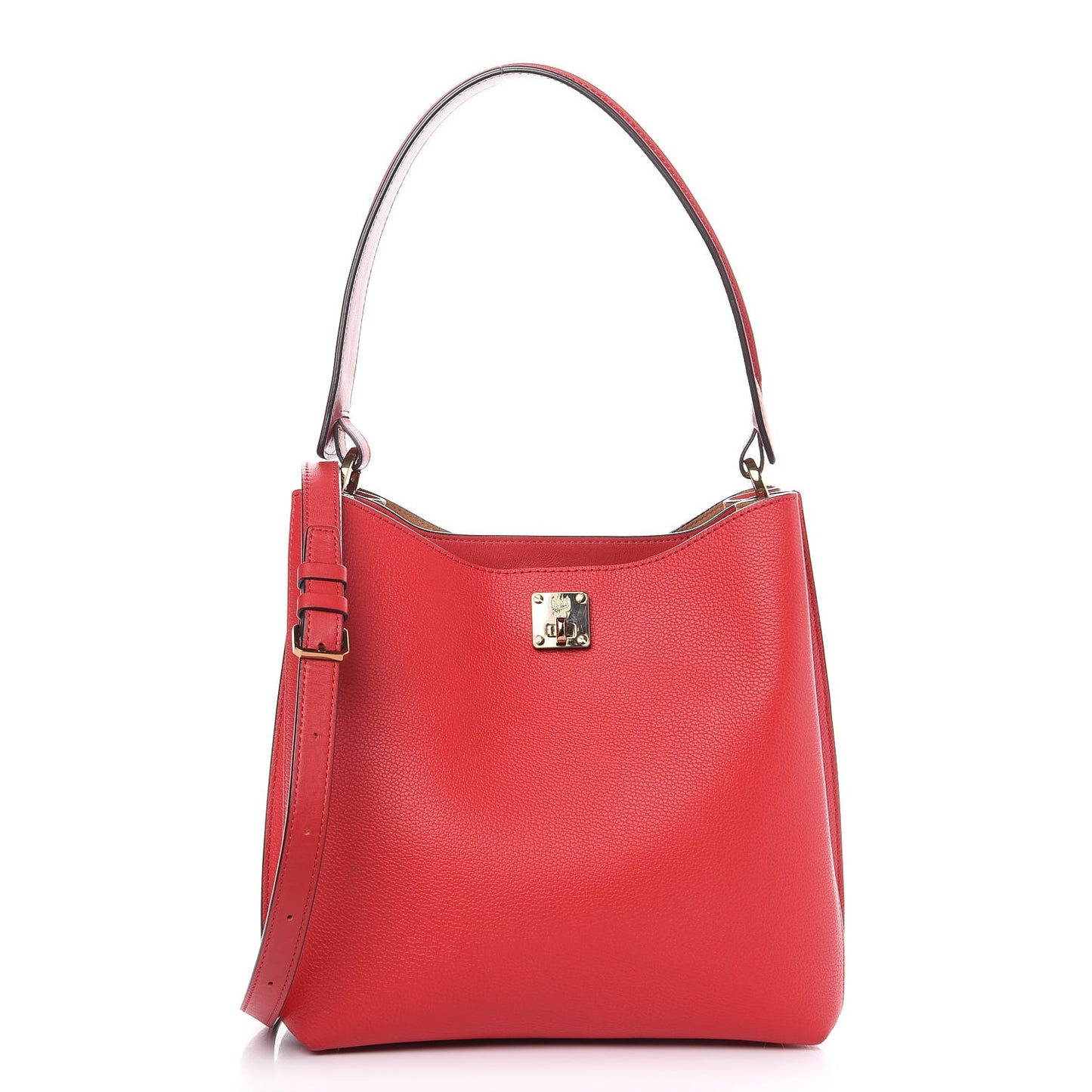 Grained Calfskin Medium Milla Hobo Ruby Red