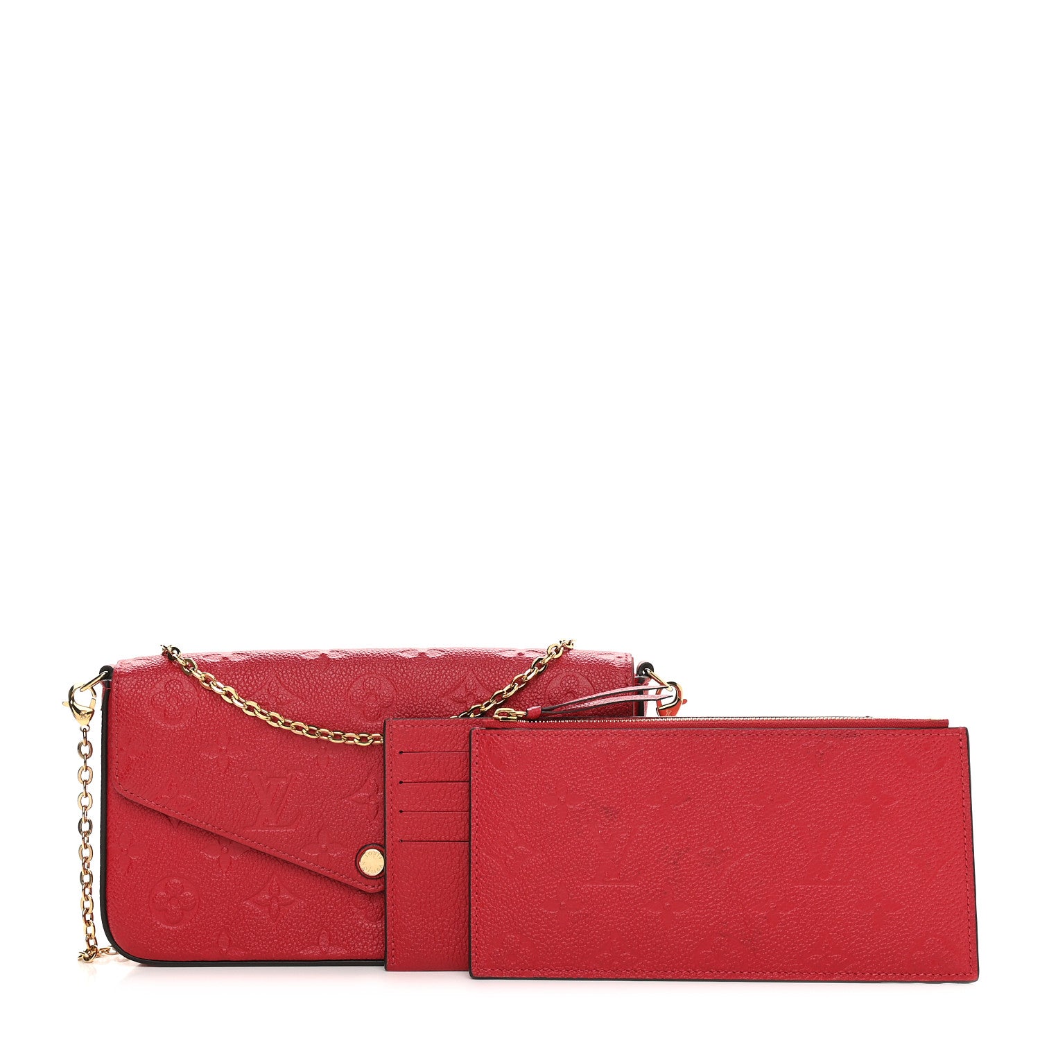 Louis Vuitton Empreinte Pochette Felicie Chain Wallet Cherry 1 of 13