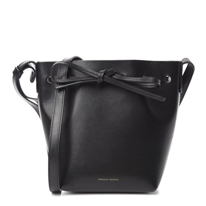 Mansur Gavriel Calfskin Mini Mini Bucket Bag Black Argento 1 of 10