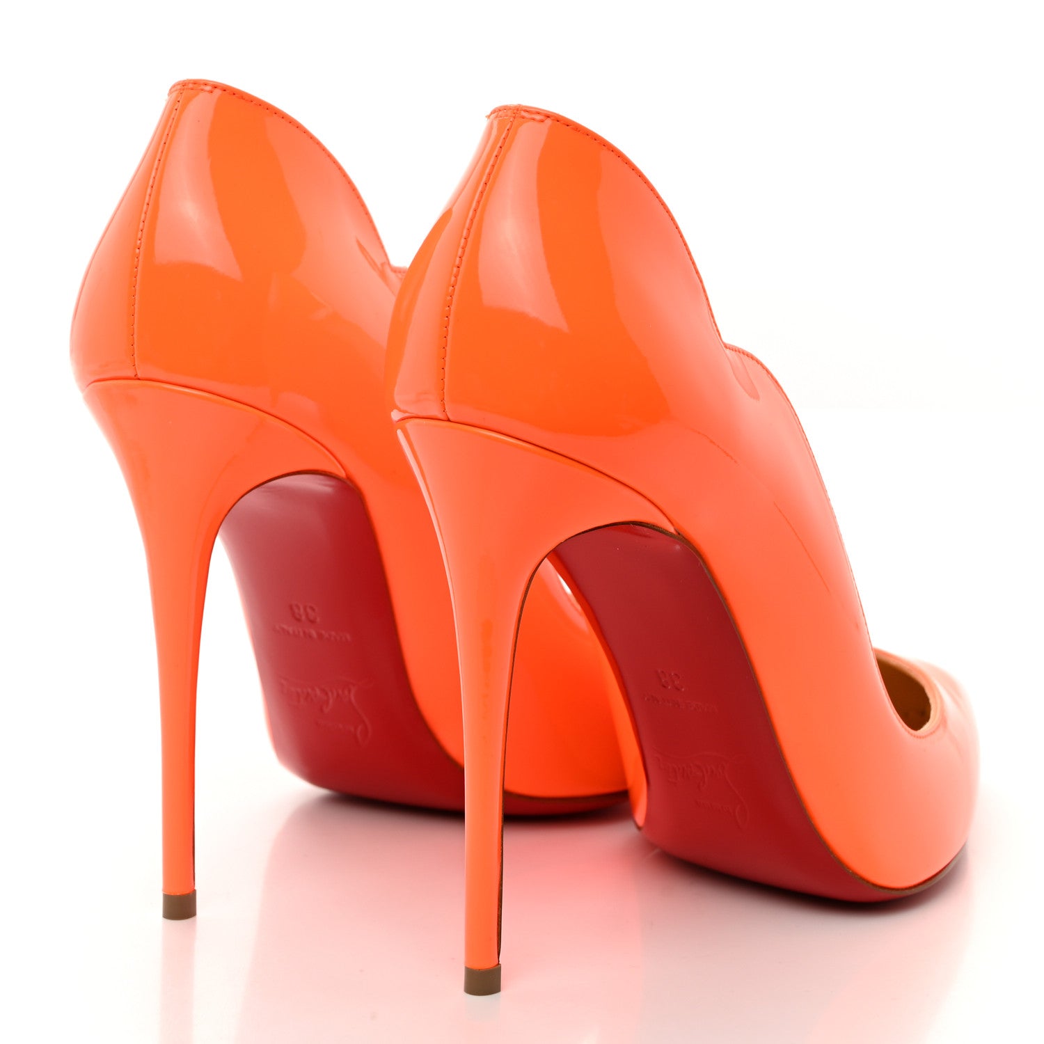Christian Louboutin Patent Hot Chick 100 Pumps 38 Sunset 4 of 7