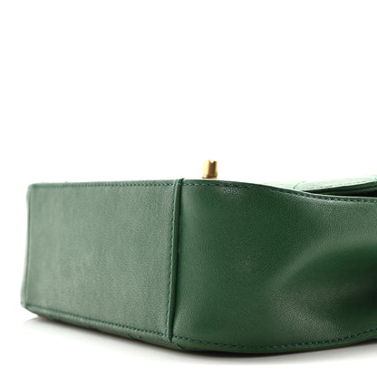 Chanel Lambskin Quilted Small Chain Infinity Top Handle Flap Dark Green 10 of 10