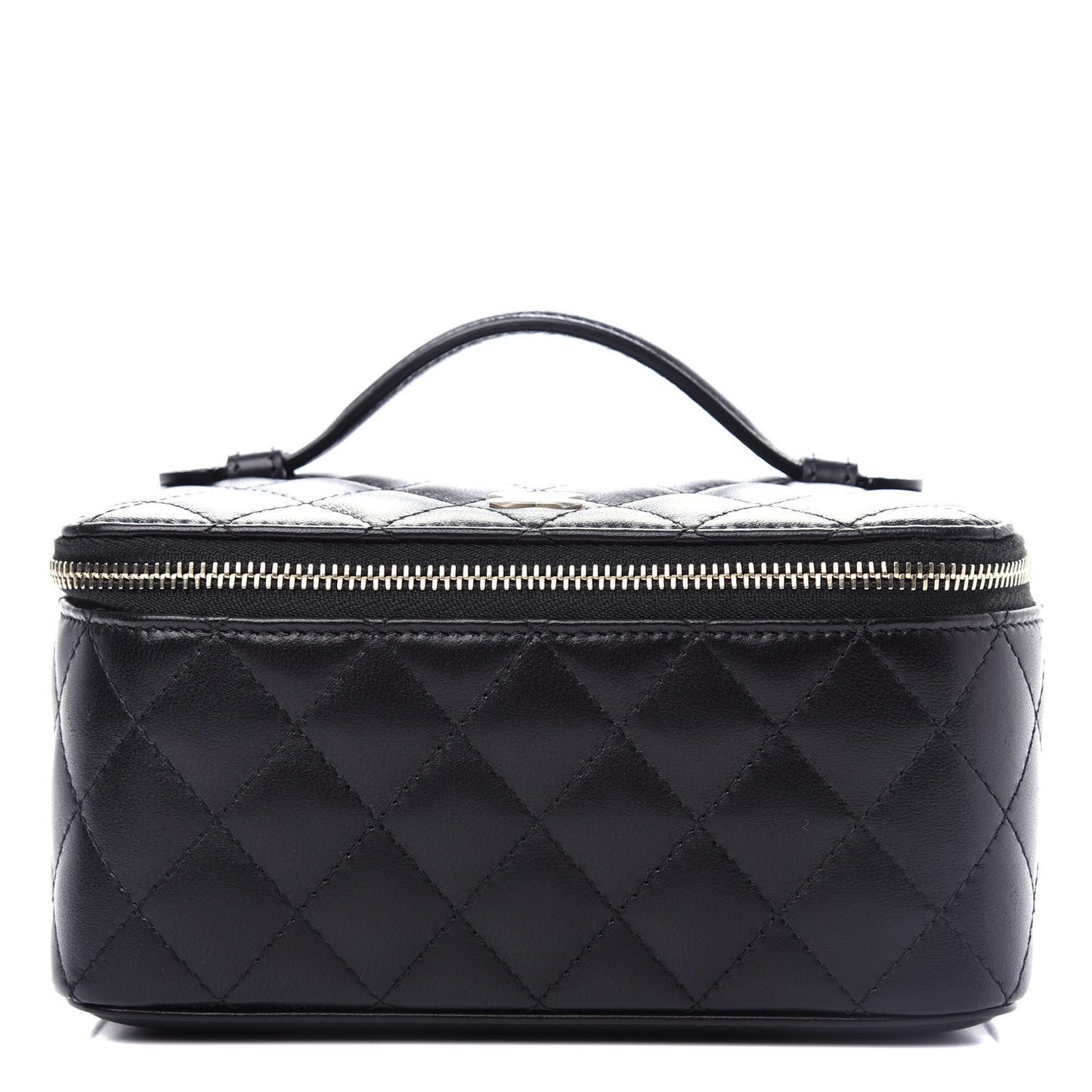 Lambskin Quilted Jewelry Case Black