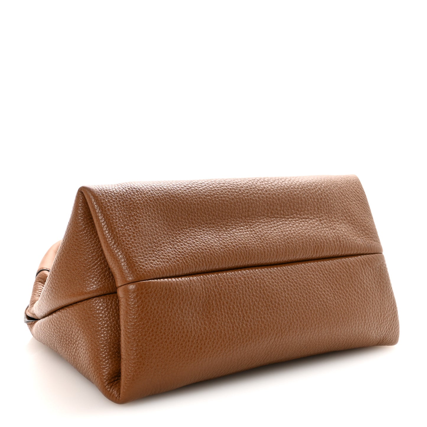 Grained Calfskin Softbit Medium Shoulder Bag Brown