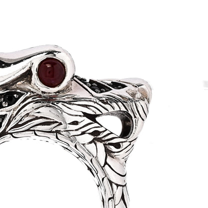 John Hardy Sterling Silver Black Sapphire Ruby Naga Dragon Ring 54 7 8 of 8