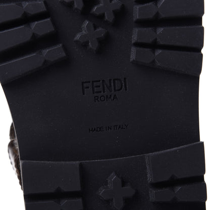 Fendi Patent Glazed Fabric FF Strappy Platform Sandals 35 Black 8 of 11