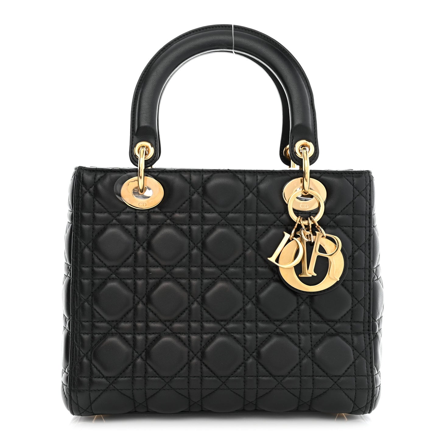 Lambskin Cannage Medium Lady Dior Black