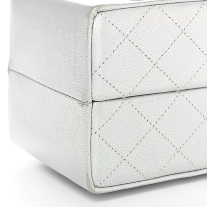 Chanel Metallic Goatskin Lait de Coco Milk Carton Bag Silver 10 of 10