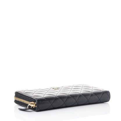 Chanel Caviar Quilted Large Gusset Zip Around Wallet Black 4 of 9