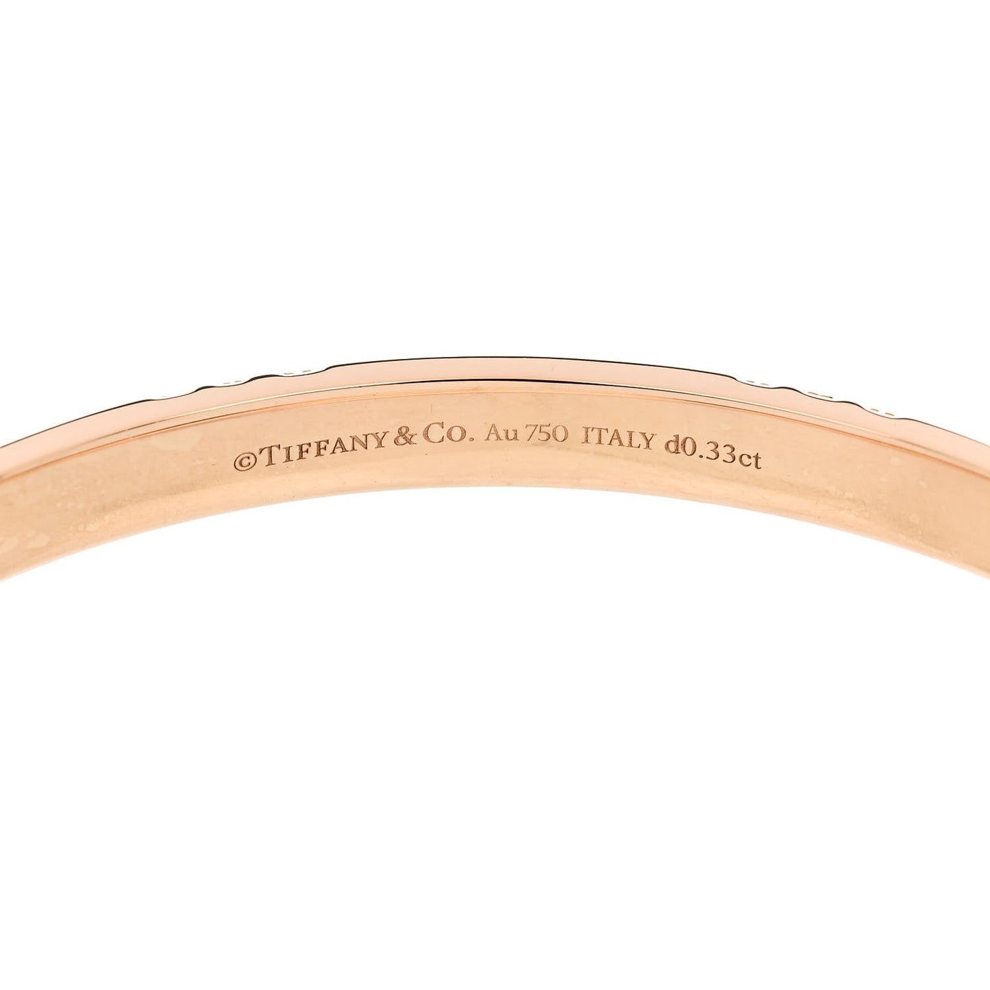 18K Rose Gold Diamond Atlas Closed Narrow Hinged Bangle Bracelet