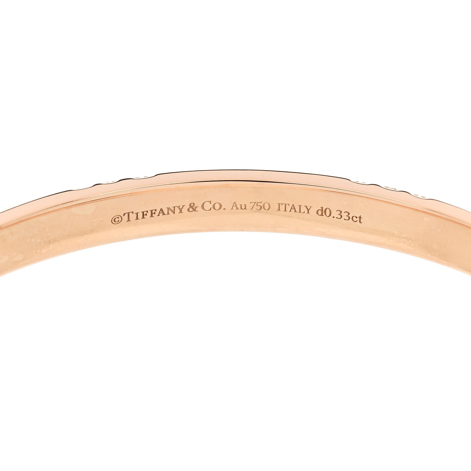 Tiffany 18K Rose Gold Diamond Atlas Closed Narrow Hinged Bangle Bracelet 3 of 4
