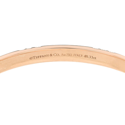 Tiffany 18K Rose Gold Diamond Atlas Closed Narrow Hinged Bangle Bracelet 3 of 4