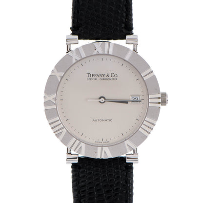 Tiffany Sterling Silver Lizard 36mm Atlas Automatic Watch 1 of 8