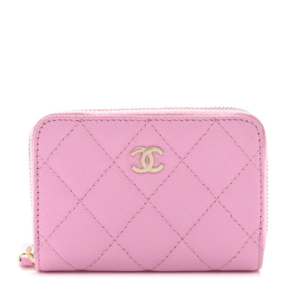 Chanel Caviar Quilted Zip Coin Purse Light Pink 1 of 7