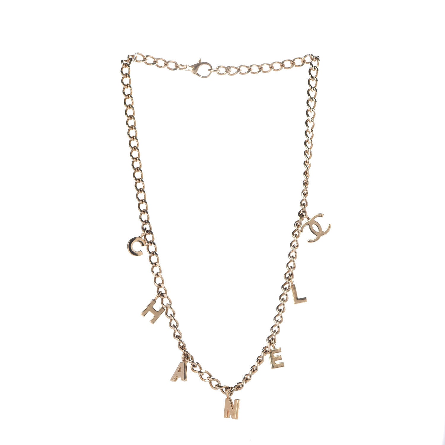 Chanel Logo Necklace Gold 4 of 7
