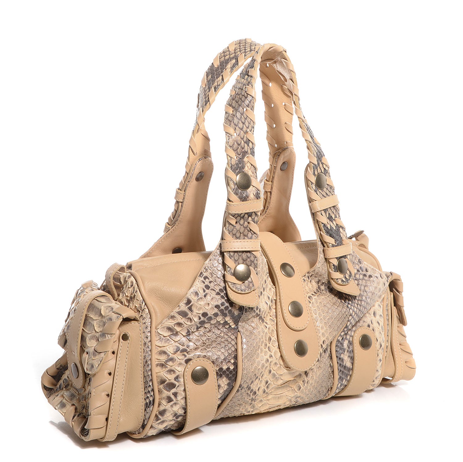 Chloe Python Silverado Shoulder Bag Beige 3 of 9