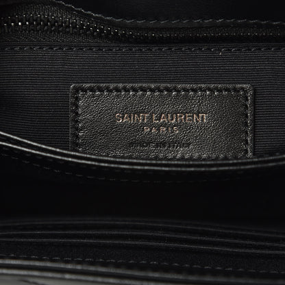 Saint Laurent Calfskin Y Quilted Monogram Toy Loulou Crossbody Bag Black 6 of 10