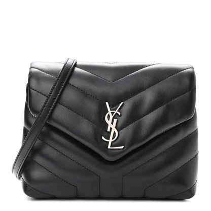 Saint Laurent Calfskin Y Quilted Monogram Toy Loulou Crossbody Bag Black 1 of 9