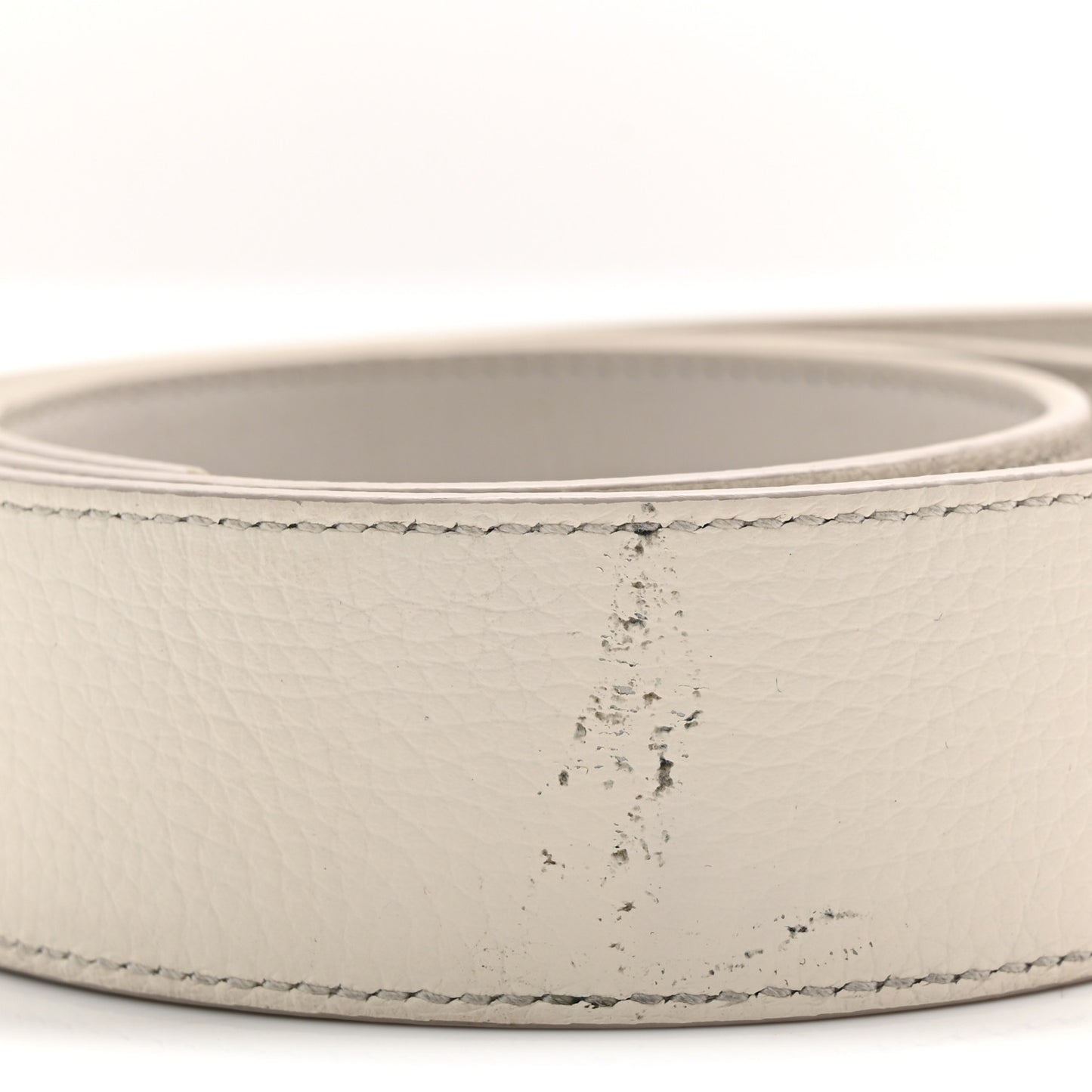 Grained Calfskin CD Icon Belt 95 38 White