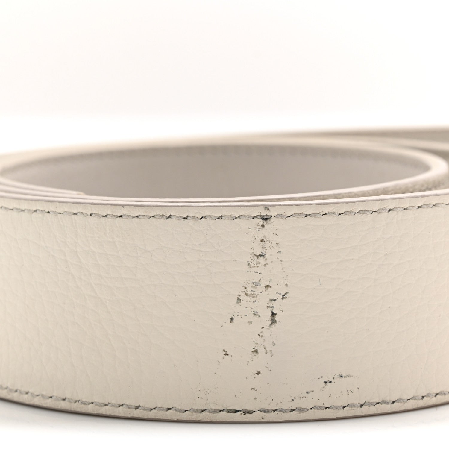 Christian Dior Grained Calfskin CD Icon Belt 95 38 White 8 of 8