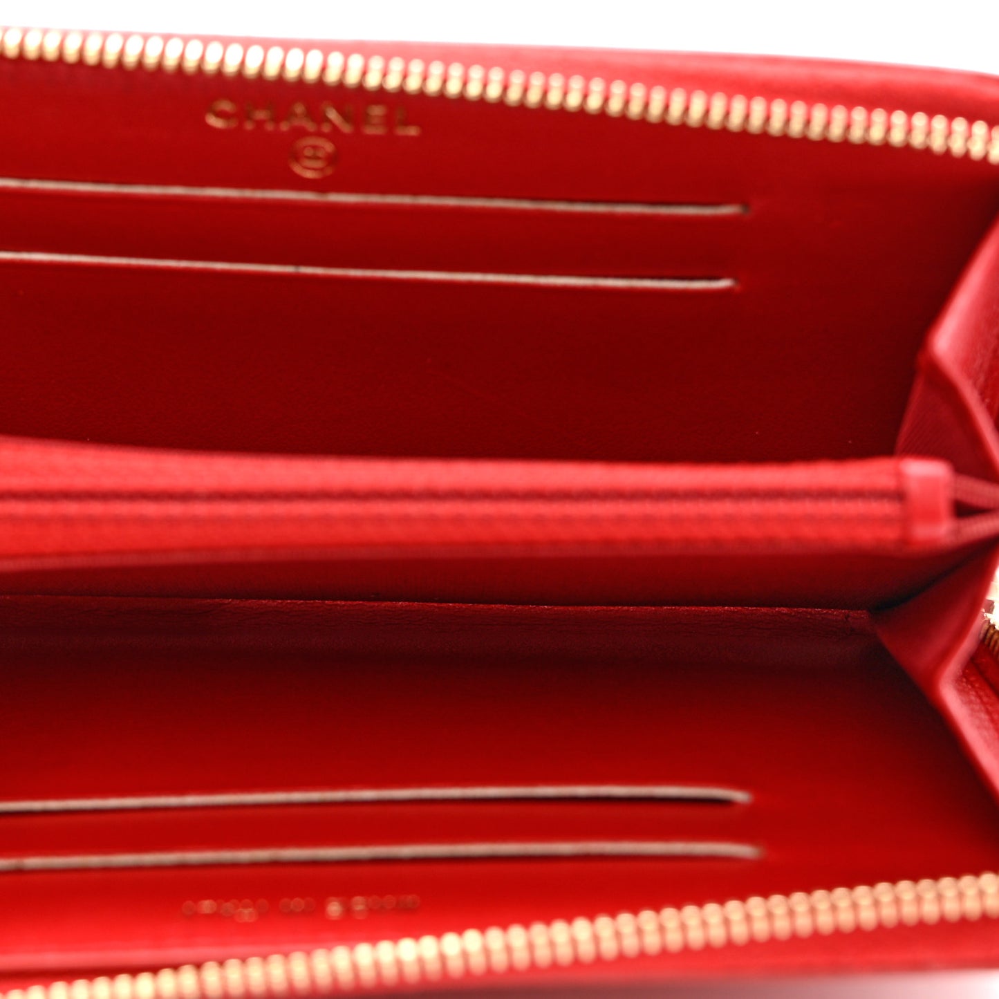 Caviar Quilted Medium Filigree Zip Around Wallet Dark Red