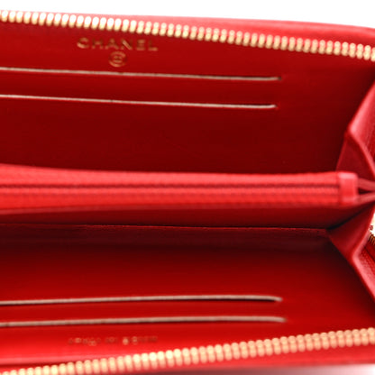Chanel Caviar Quilted Medium Filigree Zip Around Wallet Dark Red 5 of 9