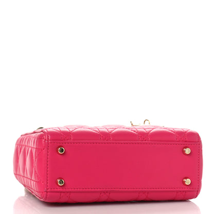 Christian Dior Lambskin Cannage Mini Lady Dior Fuchsia 4 of 8