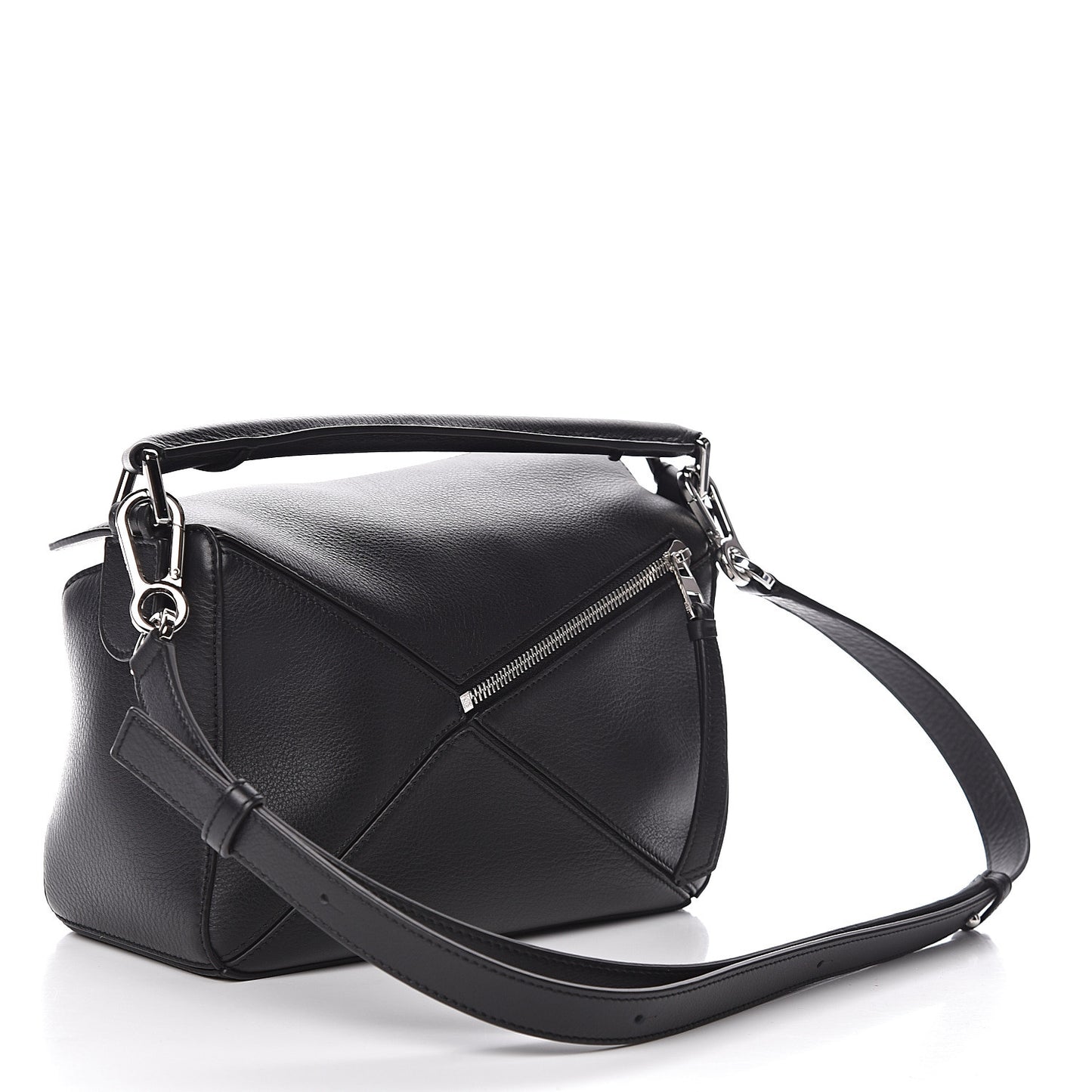 Calfskin Small Puzzle Bag Black