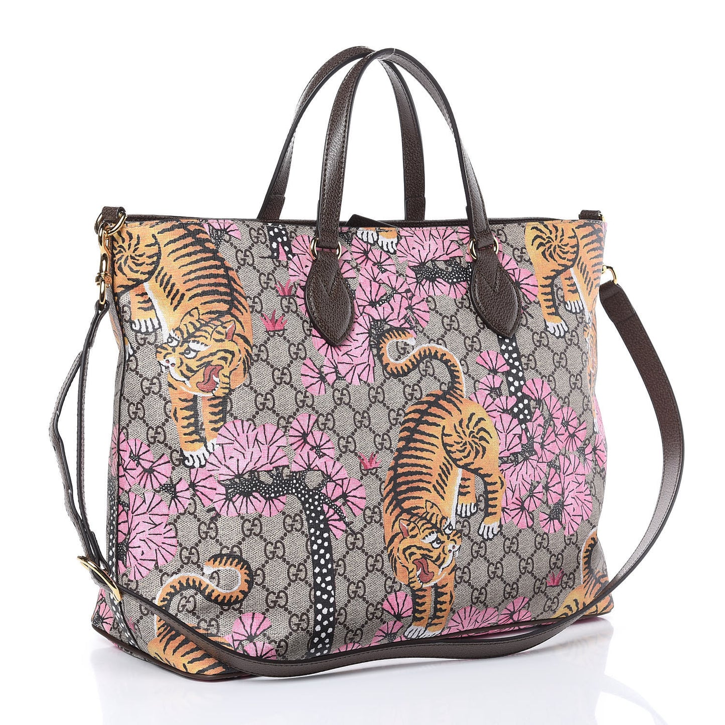 Soft GG Supreme Monogram Bengal Medium Crossbody Tote Beige Pink