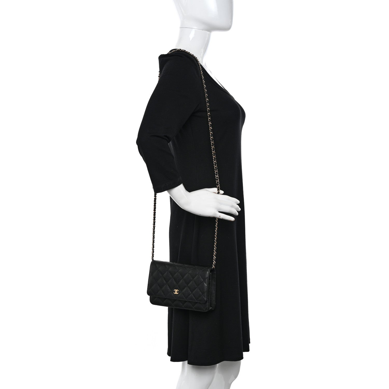 Chanel Caviar Quilted Wallet On Chain WOC Black 2 of 12