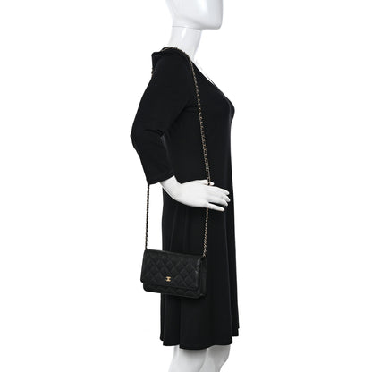Chanel Caviar Quilted Wallet On Chain WOC Black 2 of 12
