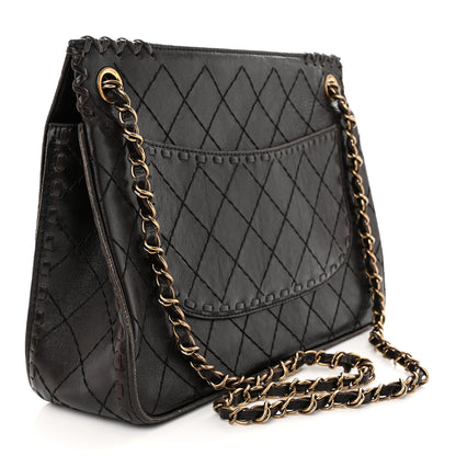 Chanel Calfskin Stitched Large Vintage Flap Dark Brown 3 of 13