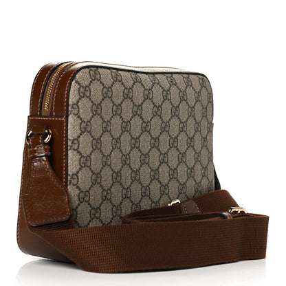 Gucci GG Supreme Monogram Azalea Calfskin Retro Interlocking G Messenger Shoulder Bag Beige Ebony Brown Sugar 3 of 12