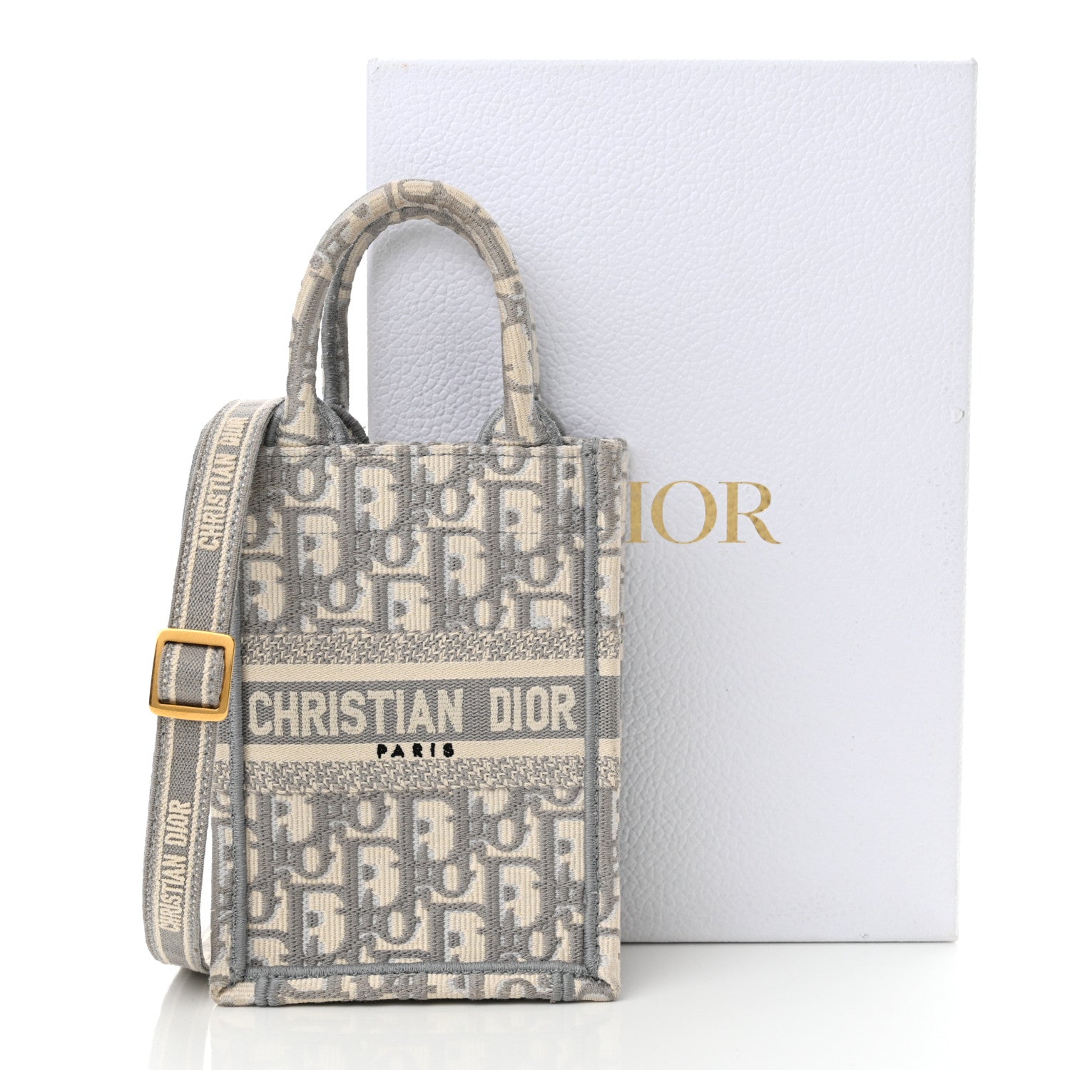 Christian Dior Oblique Mini Book Tote Phone Bag Grey 12 of 12