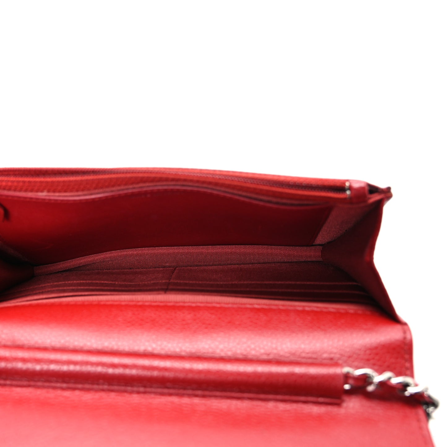 Caviar Quilted Wallet on Chain WOC Red