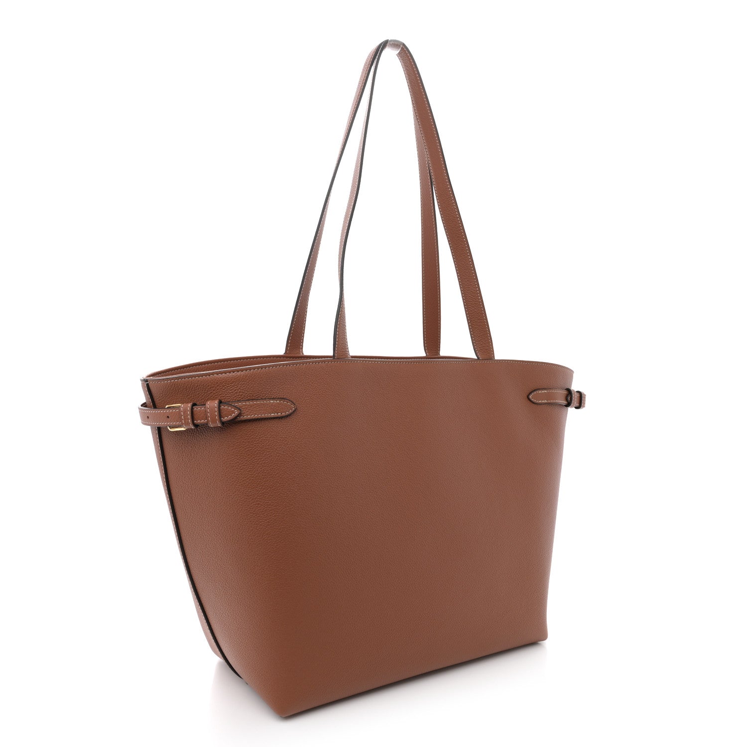 Celine Grained Calfskin Triomphe Medium Cabas Anais  Tan 3 of 11