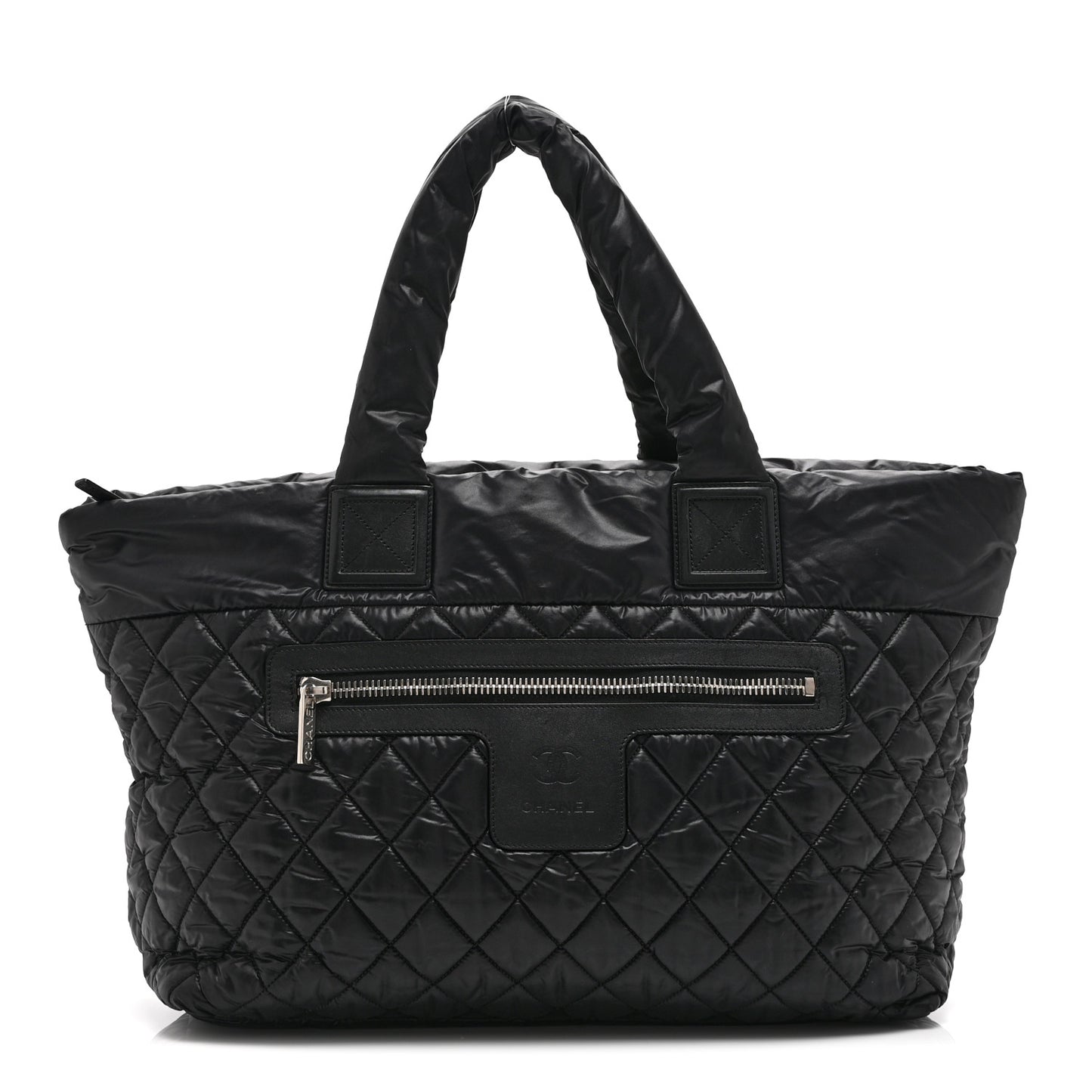 Nylon Quilted Large Coco Cocoon Tote Black