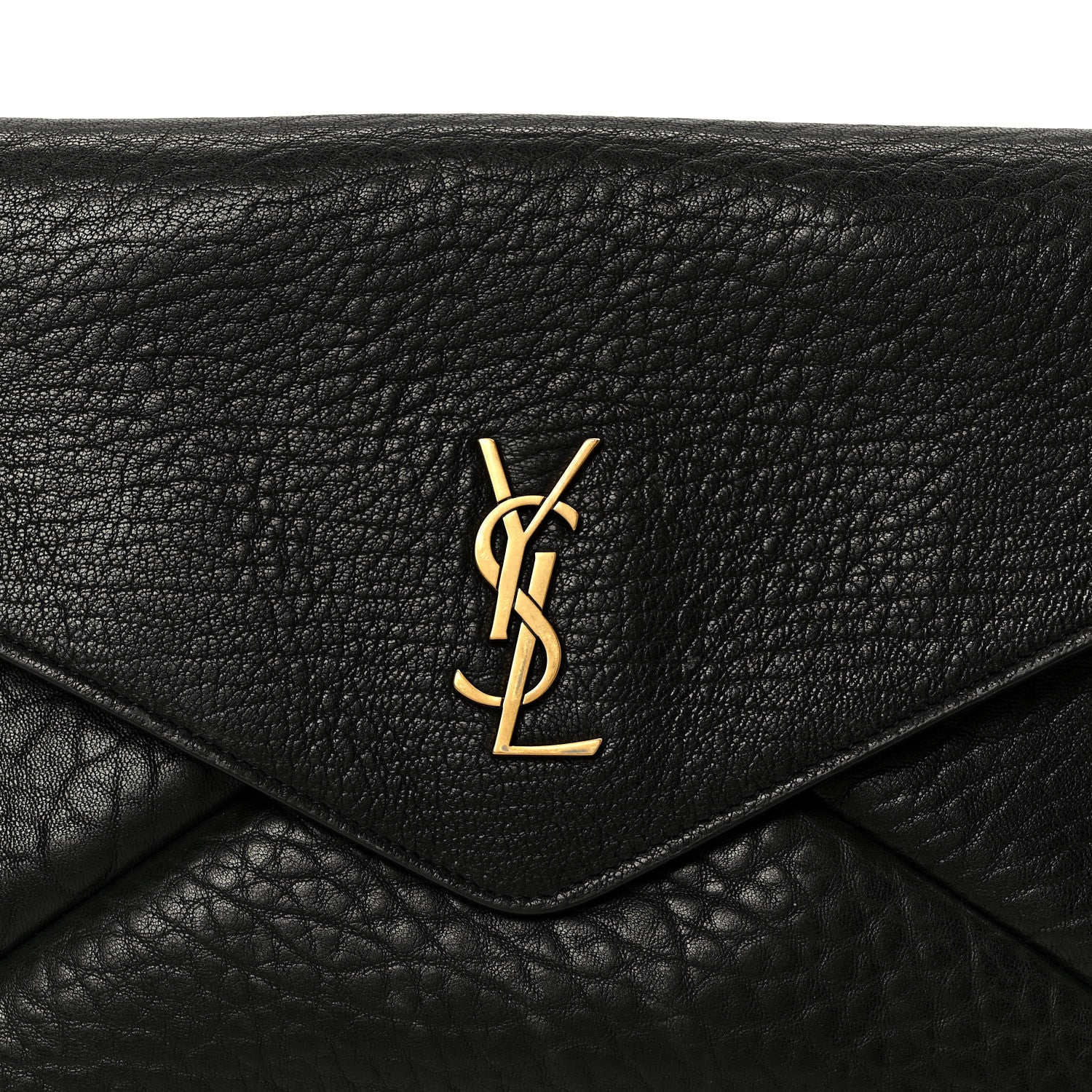 Saint Laurent Grained Lambskin Cassandre Envelope Pouch Black 8 of 8