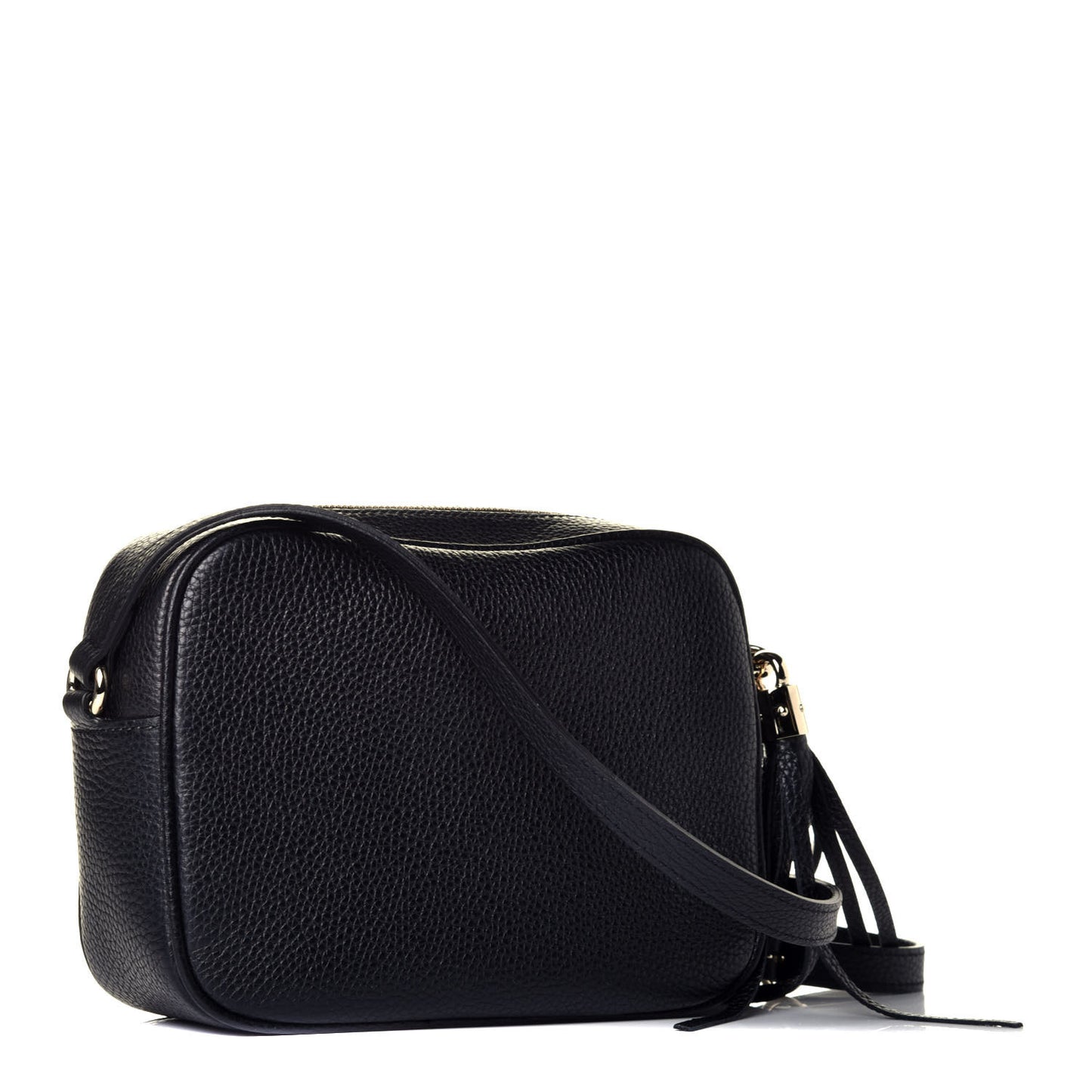 Pebbled Calfskin Small Soho Disco Bag Black