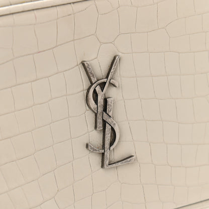 Saint Laurent Calfskin Crocodile Embossed Monogram Mini Lou Camera Bag Crema Soft 11 of 11
