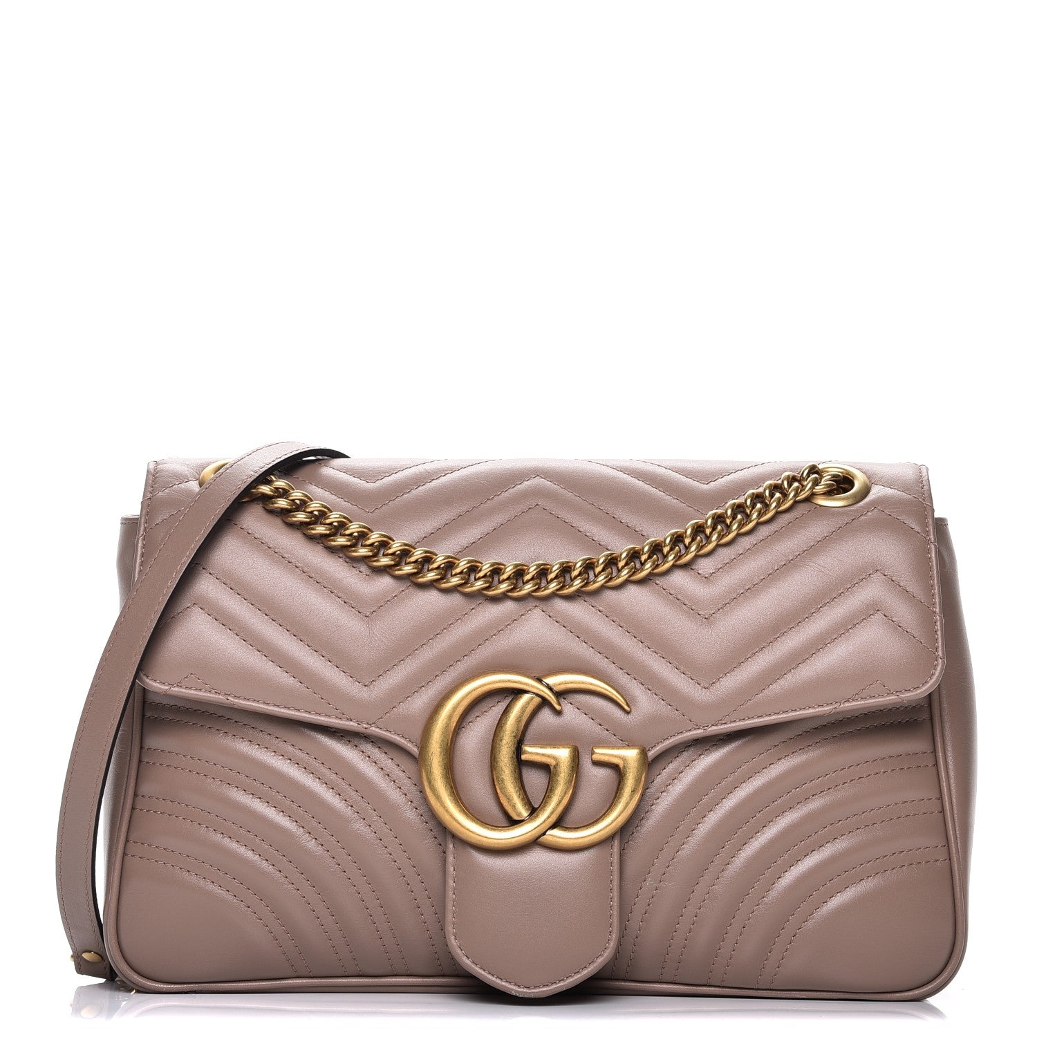 Gucci Calfskin Matelasse Medium GG Marmont Shoulder Bag Porcelain Rose 1 of 10