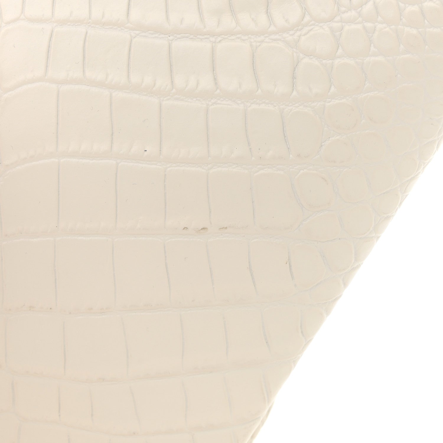 Bottega Veneta Calfskin Crocodile Embossed Doll Top Handle Bag White 14 of 17