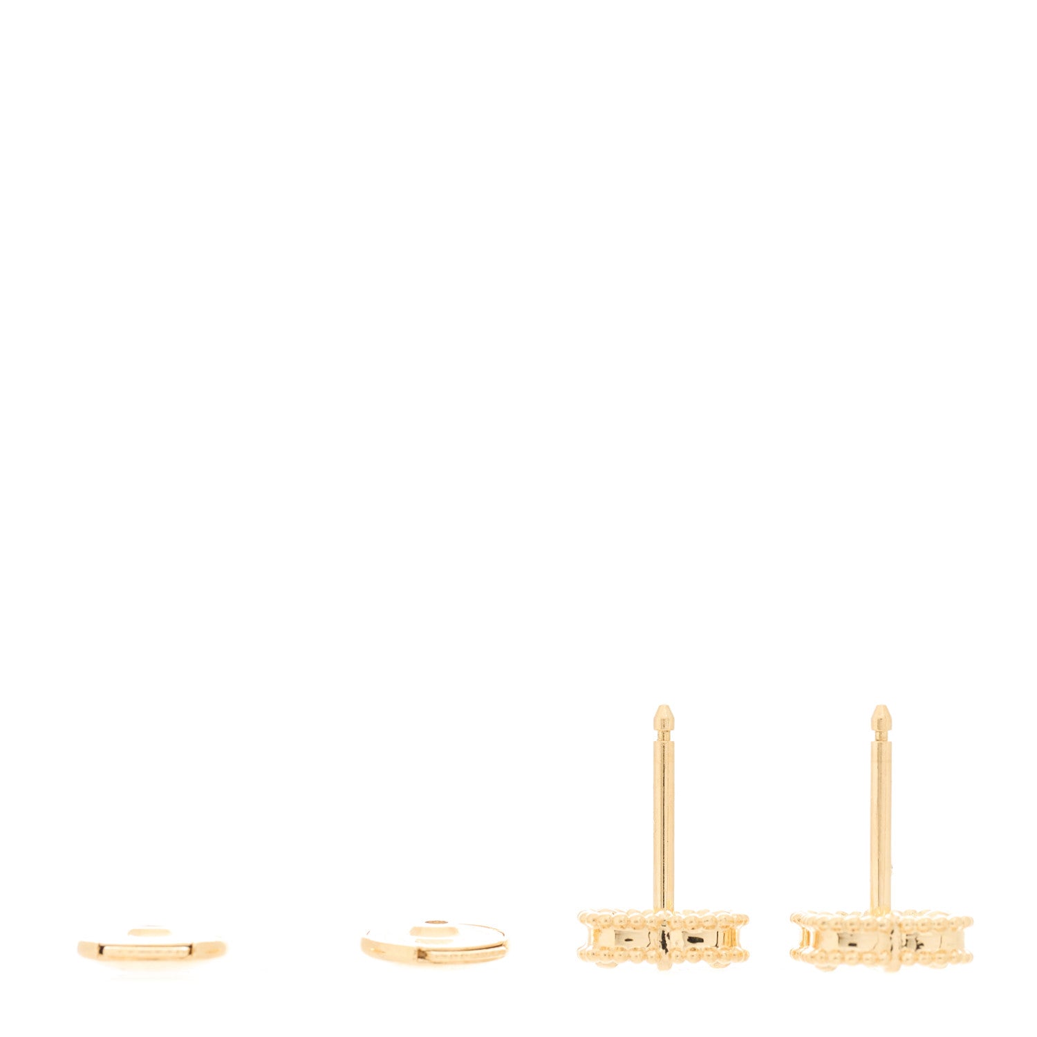 Van Cleef & Arpels 18K Yellow Gold Mother of Pearl Sweet Alhambra Earrings 3 of 4