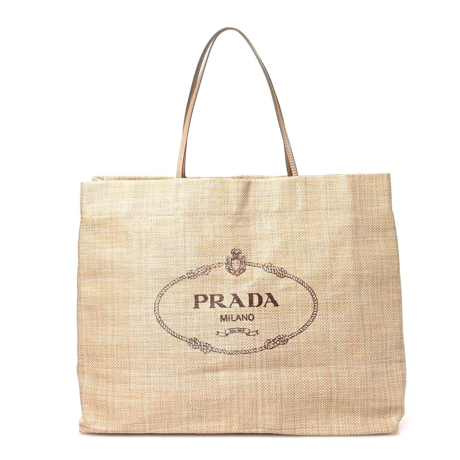 Prada Raffia Logo Tote Naturale 1 of 10