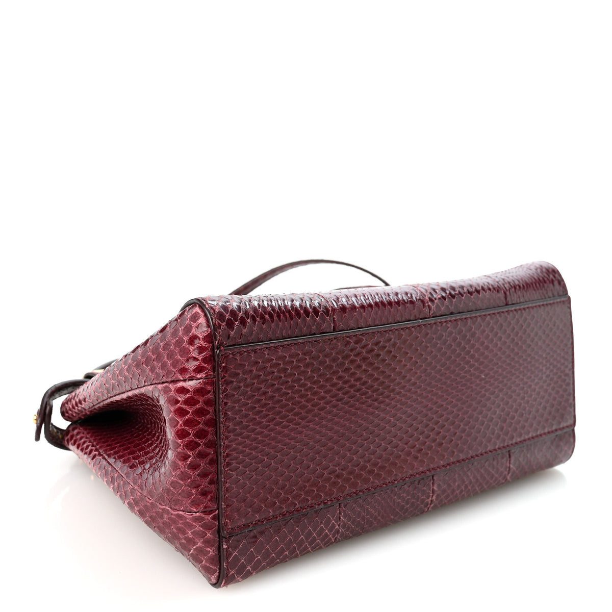 Snakeskin Shiny Nappa Mini Peekaboo Iconic Satchel Red