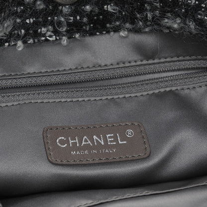 Chanel Tweed Lambskin Drawstring Tweedy Tote Black 7 of 8