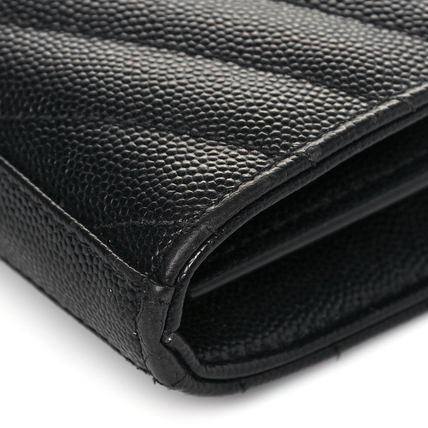 Grain De Poudre Matelasse Chevron Monogram Chain Wallet Black
