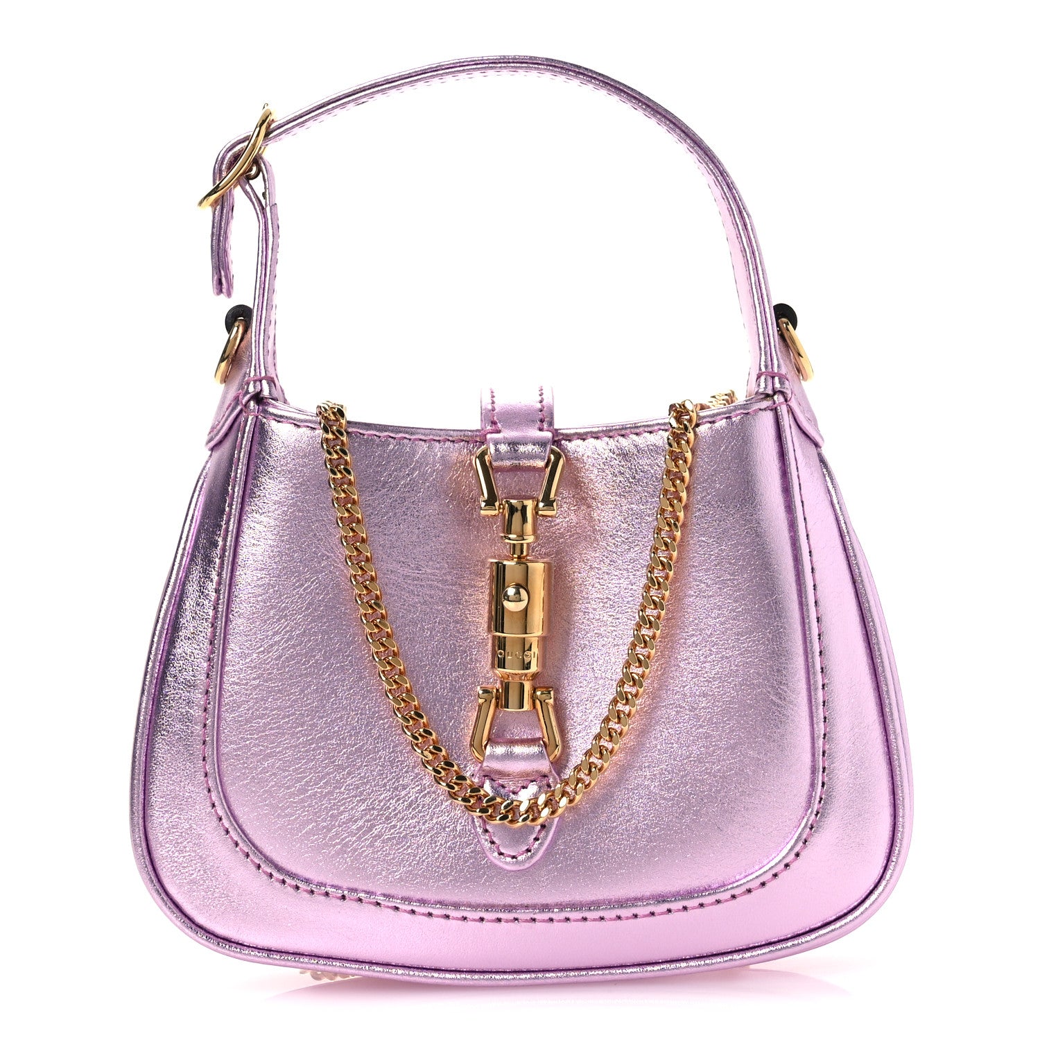 Gucci Laminated Nappa Nano Jackie 1961 Hobo Metallic Pink 1 of 11